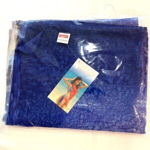 Bathing Suit Beach Swimsuit Cover Up Sarong Wrap Scarf Gold Fish Water Blue NWT